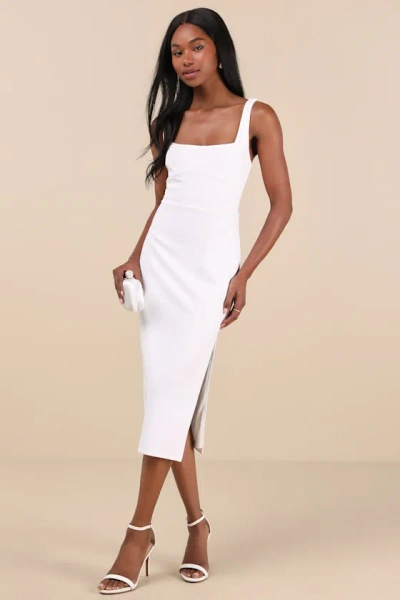 Lulus Vibrant Allure Square Neck Sleeveless Bodycon Midi Dress