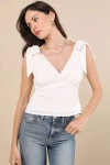 Lulus Violet Ivory Tie-strap Tank Top In Ivory