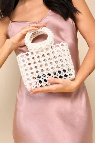 Lulus Vision Of Glam White Pearl Mini Handbag