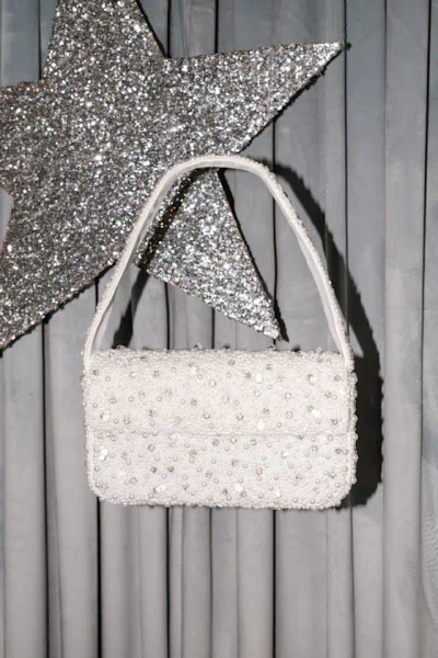 Lulus Vivi White Pearl Rhinestone Shoulder Bag