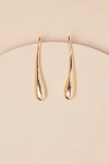 Lulus Voguish Destiny Gold Drop Earrings In Gold