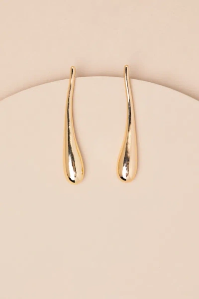 Lulus Voguish Destiny Gold Drop Earrings