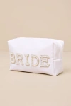 Lulus Wedded Beauty White Pearl Bride Cosmetic Pouch In White