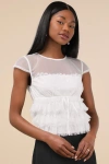 Lulus Whimsical Darling White Lace Top In White