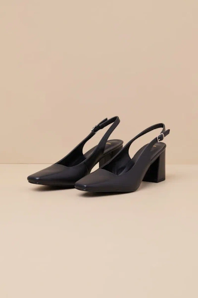 Lulus Sadia Black Pointed-toe Slingback Pumps