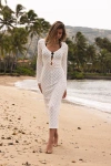 Lulus Wikolia Ivory Crochet O-ring Midi Swim Cover-up In Ivory