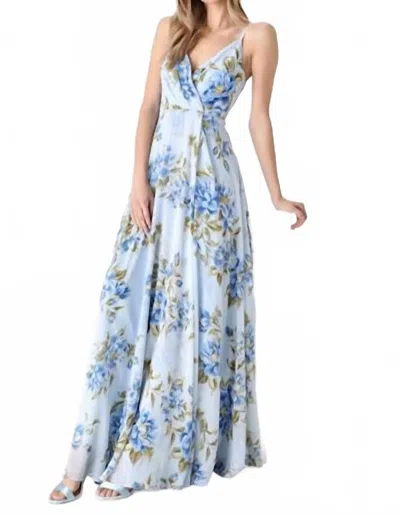 Lulus Women's Breathtaking Blossom Print Maxi Dress In Light Blue In Multi