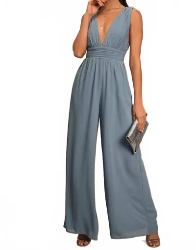 Lulus Women's Divine Muse Jumpsuit In Slate Blue