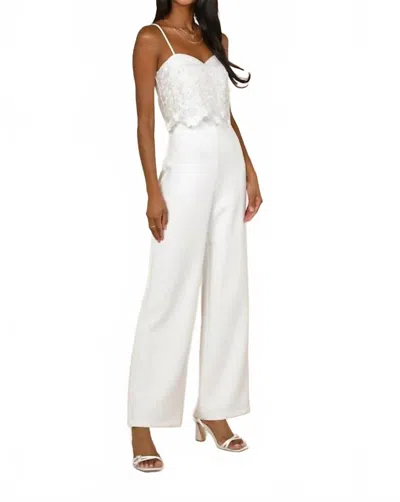 Lulus Women's Exquisite Posture Jumpsuit In White In Pattern