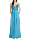 Lulus Women's Glam Embellished Flare Maxi Dress In Blue