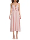 Lulus Women's Plunging Midi Dress In Pink