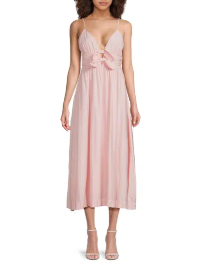Lulus Women's Plunging Midi Dress In Pink