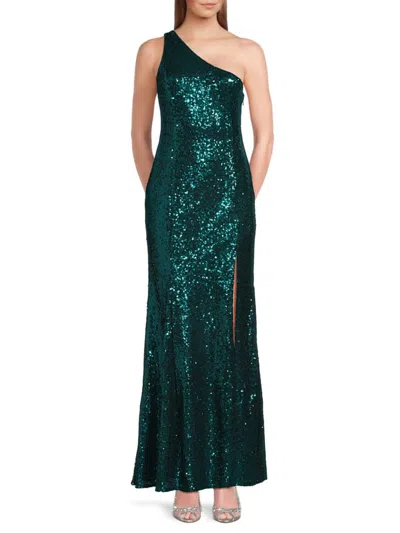 Lulus Women's Sequin Embellished Slit Gown In Green | ModeSens
