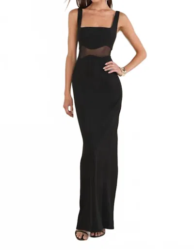 Lulus Women's Square Neck Onetta Column Maxi Dress In Black