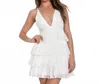 Lulus Women's The Party's Tiered Backless Mini Dress In White In White