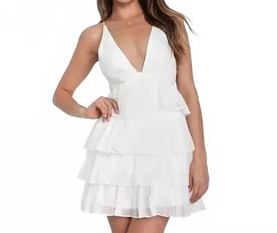 Lulus Women's The Party's Tiered Backless Mini Dress In White