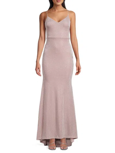 Lulus Women's Toasting The Eve Shimmer Mermaid Gown In Pink