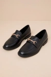 Lulus Wrenlie Black Horsebit Loafer Flats In Black