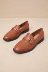 Lulus Wrenlie Chestnut Horsebit Loafer Flats In Brown