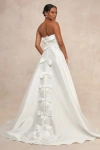 Lulus Your Beloved White Taffeta Bow Strapless A-line Gown In White