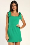 Lulus Your Sweetie Green Tie-strap Mini Dress In Green