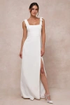 Lulus Your Sweetie White Tie-strap Column Maxi Dress In White