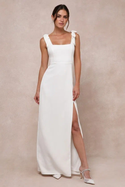 Lulus Your Sweetie White Tie-strap Column Maxi Dress
