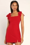 Lulus Your Sweetie Wine Red Tie-strap Mini Dress In Wine Red