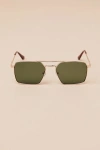 Lulus Zailey Gold Aviator Sunglasses