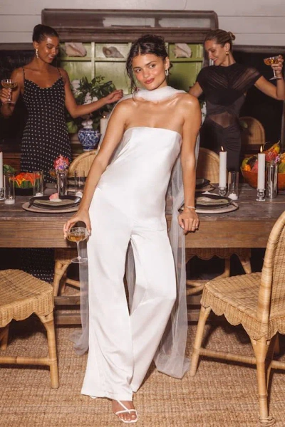 Lulus Zettie White Organza Asymmetrical Jumpsuit