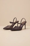 Lulus Zylla Chocolate Mesh Pointed-toe Pumps In Brown
