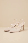 Lulus Zylla Light Nude Mesh Pointed-toe Pumps In Beige