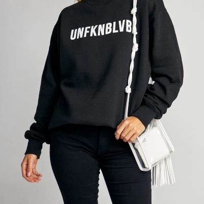 Lulusimonstudio Unfknblvbl Oversized Crewneck Sweatshirt In Black