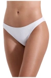 Luma Gottex Emanuelle Textured High Leg Bikini Bottom In White