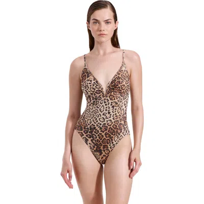 Luma Gottex Jasper Deep Plunge V Wire One Piece In Brown