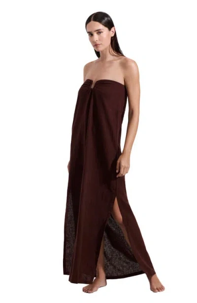 Luma Gottex La Mar U Wire Midi Dress Cover-up In Brown