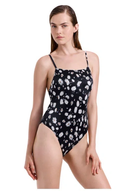 Luma Gottex Marguerite Square Neck One Piece In Black