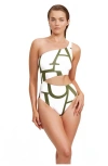 Luma Gottex Signature One Shoulder Cut Out One Piece