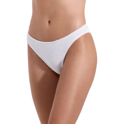 Luma Gottex Tulum High Leg Low Rise Bikini Bottom In White