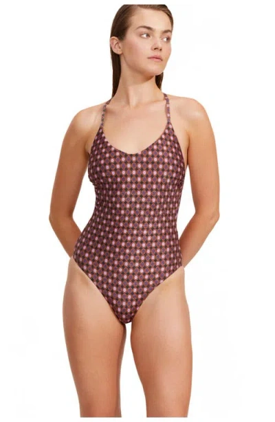 Luma Gottex Vintage Charm Scoop Neck Halter One Piece In Multi