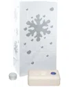 Lumabase 12pc Snowflake Candle Luminaria Kit In Silver