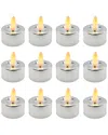 Lumabase Battery-operated 3d Wick Flame Tea Lights In Silver