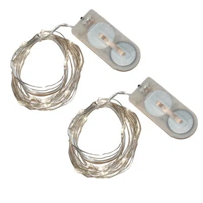 Lumabase Battery Operated Led Fairy String Lights - 2 Count In Silver