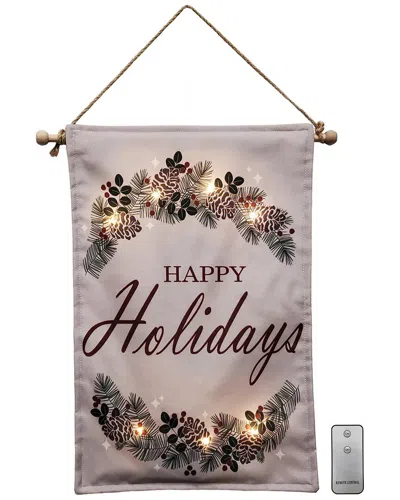 LUMABASE LUMABASE BATTERY-OPERATED LIGHTED HAPPY HOLIDAYS WALL BANNER
