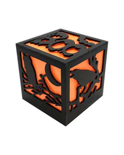 Lumabase Battery-operated Lighted Orange Halloween Box