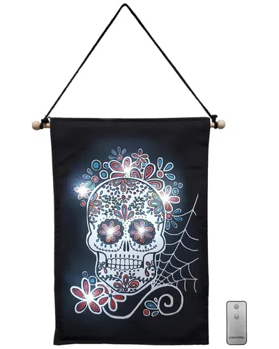 Lumabase Battery-operated Lighted Sugar Skull Wall Banner In Multicolor