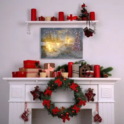 Lumabase Battery-operated Lighted Wall Art - Winter Village