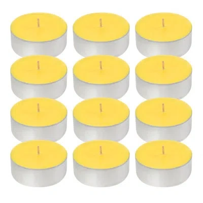Lumabase Extra Large Citronella Tea Light Candles - 12 Count In Yellow