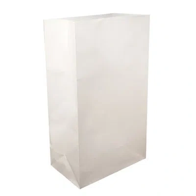 Lumabase Flame Resistant Paper Luminaria Bags, White - 12 Count