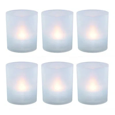 Lumabase Frosted Votives With Battery Operated Led Lights In White